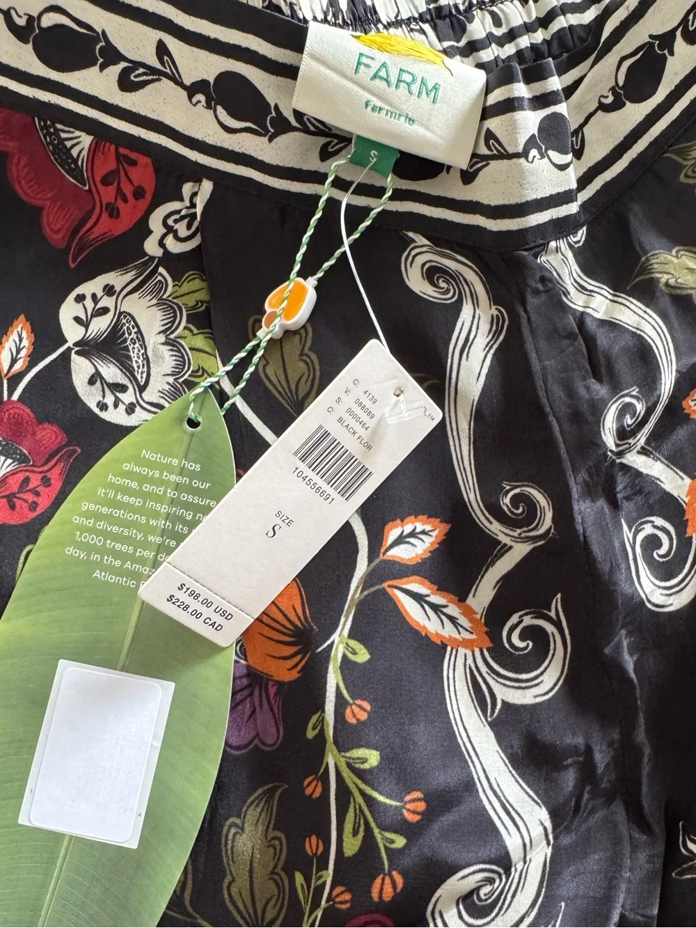 FARM RIO Black Floral Women's Pants - Size Small - New With Tags - Picture 3 of 7